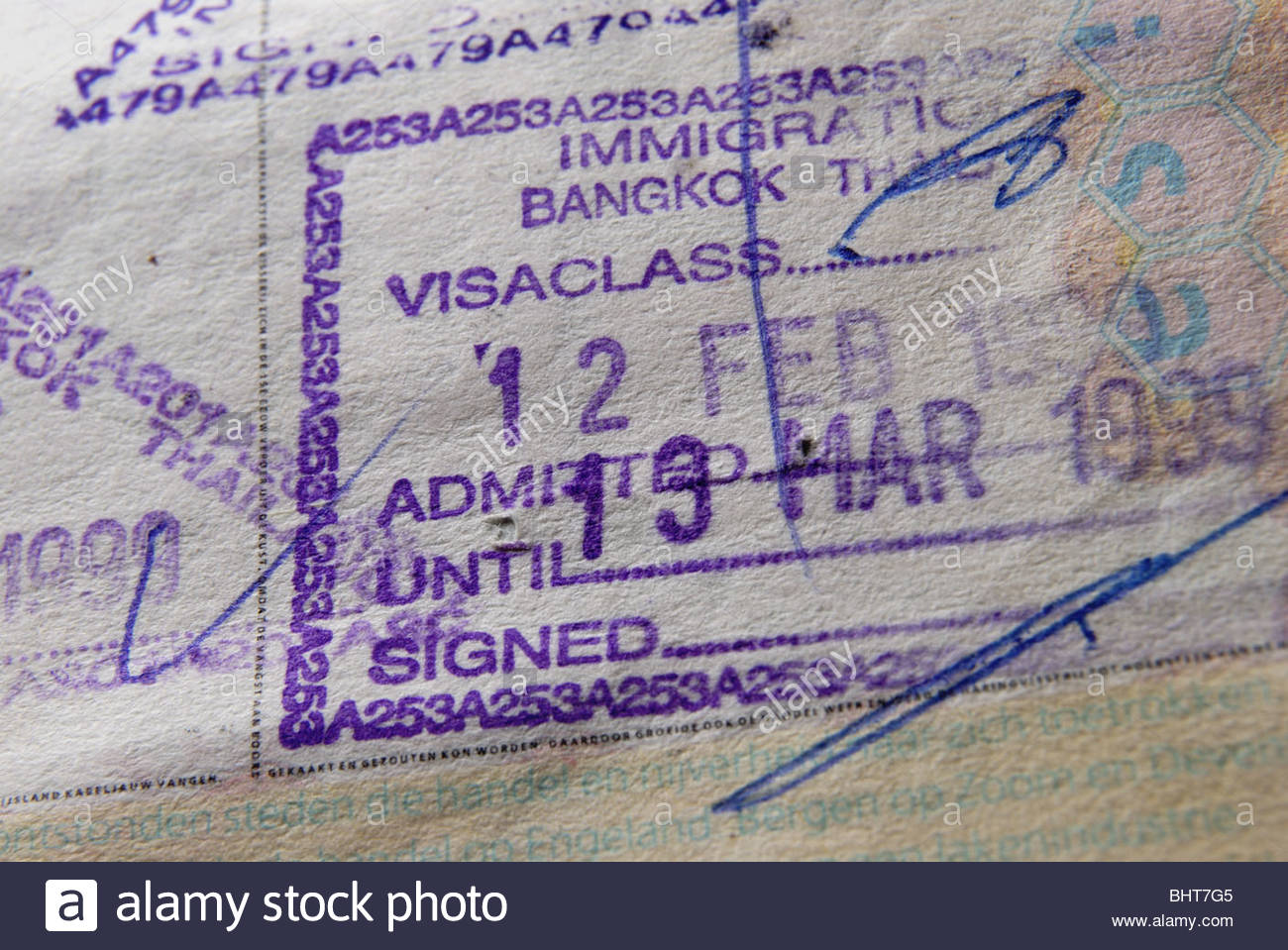 Thailand Passport Stamp Stock Photos Thailand Passport Stamp Stock   Entry Stamp Placed In Passport By Thai Immigration At Bangkok Airport BHT7G5 