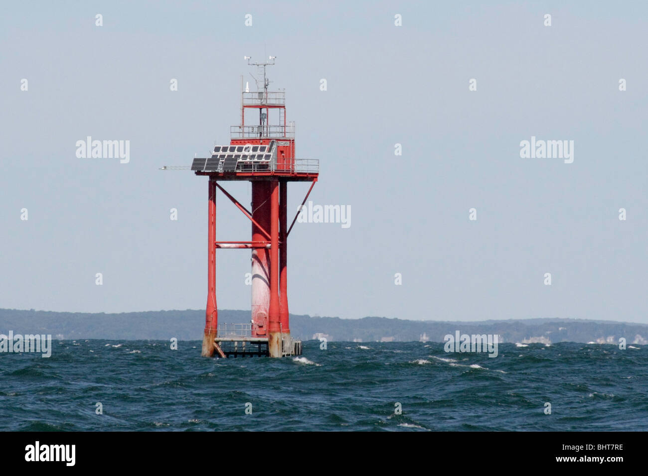 Buzzards Light at the mouth of Buzzards Bay Stock Photo Alamy