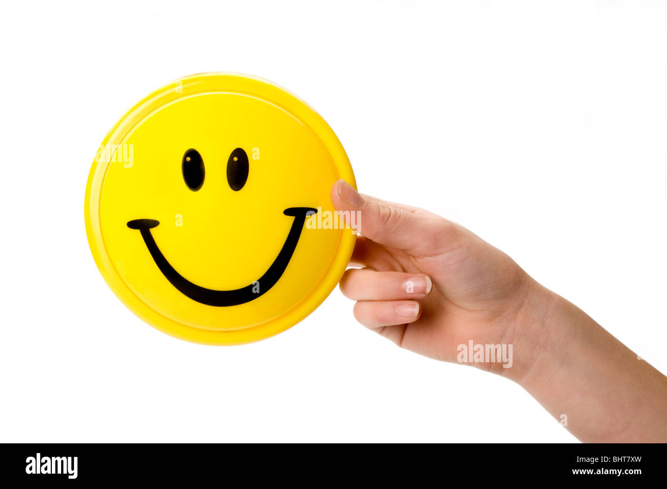 hand with smiley face Stock Photo