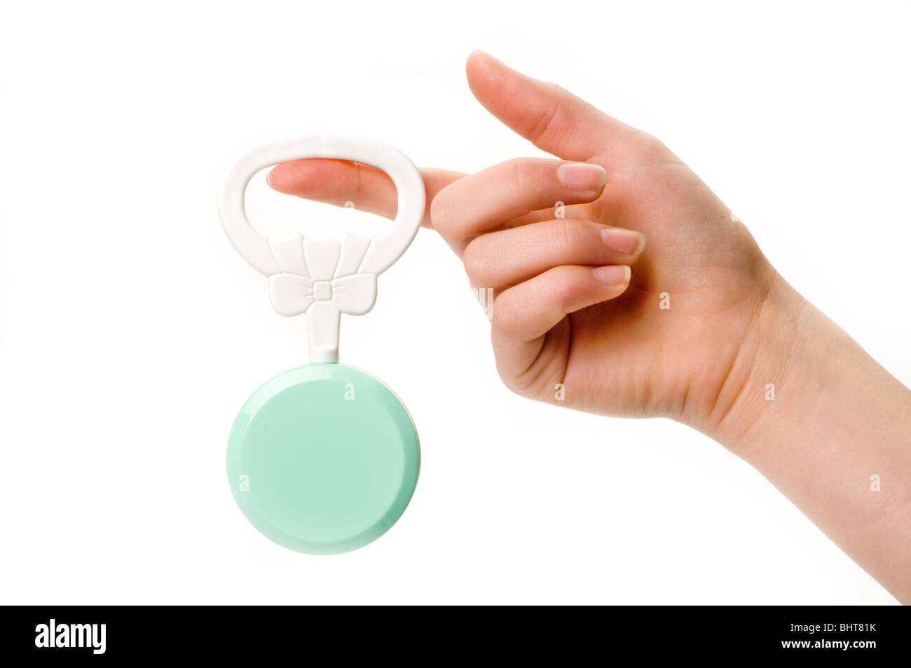 hand holding baby pacifier Stock Photo Alamy
