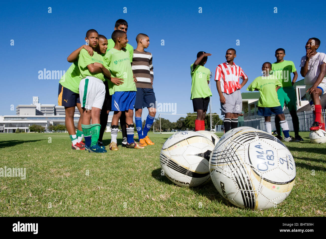 Players enjoying training at Old Mutual Football Academy, Cape Town