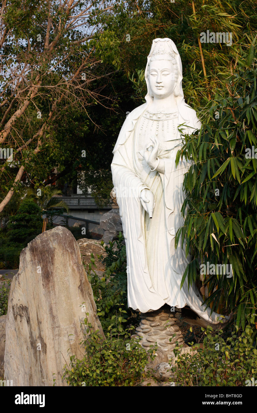 A statue of Guanyin pusa at Zhu Xi Buddhist Temple and monastery in Tainan, Taiwan. Stock Photo