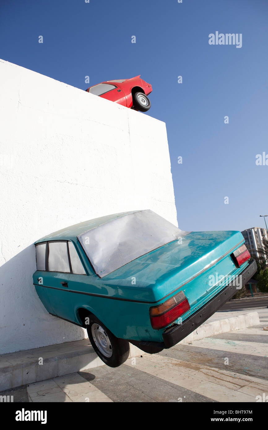 Car sculpture Jeddah corniche Saudi Arabia Stock Photo