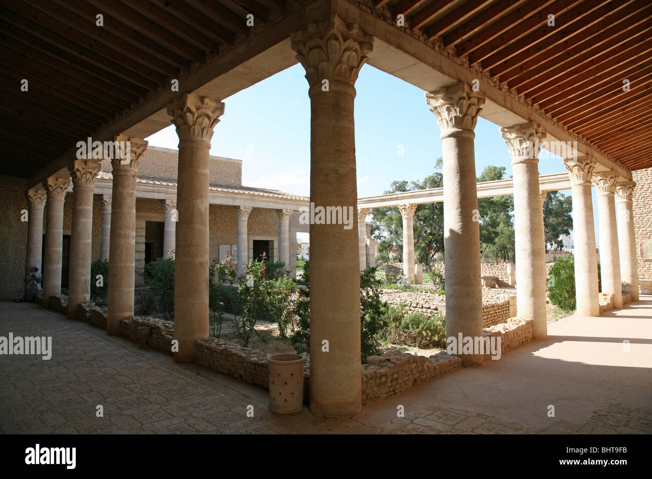 The Maison d'Africa, a Roman Villa remains at El Jem, Tunisia, North Africa in the process of being restored Stock Photo