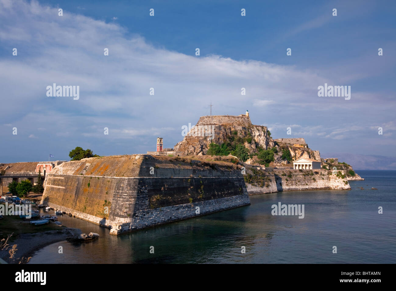 old fortress of Kerkira town. sea view Stock Photo