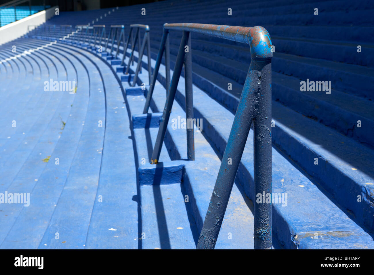 barriers in rows of terracing in the Alberto J Armando la bombonera stadium home to atletico boca juniors football club Stock Photo