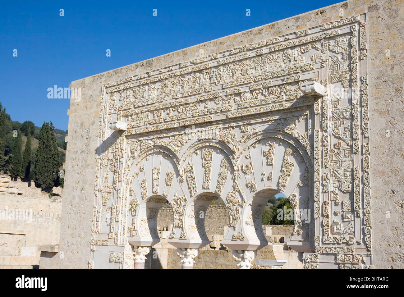 Cordoba, Spain. The doorway of Yafar the prime minister at Medina Azahara or Madinat al Zahra palace city. Stock Photo