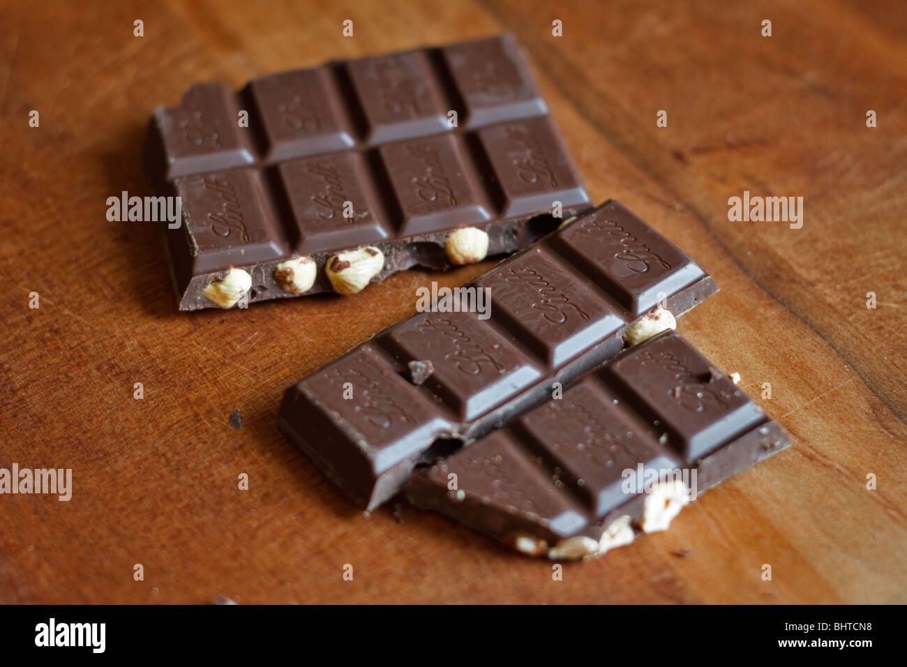 Bar of Lindt hazelnut chocolate ready to use for baking Stock Photo Alamy
