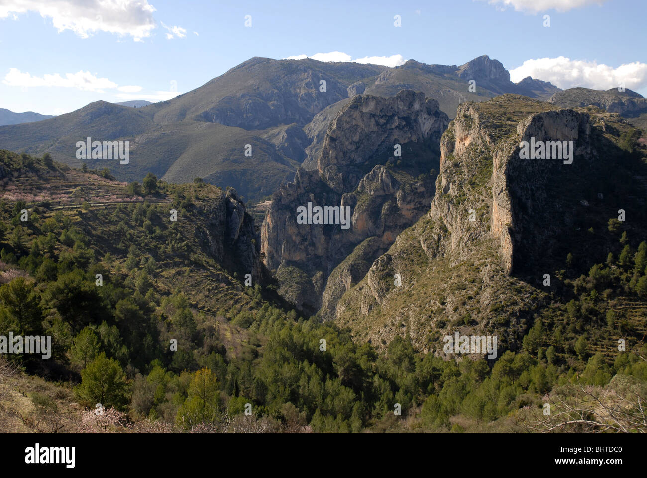 mountain landscape, nr Tarbena, Alicante Province, Comunidad Valenciana, Spain Stock Photo