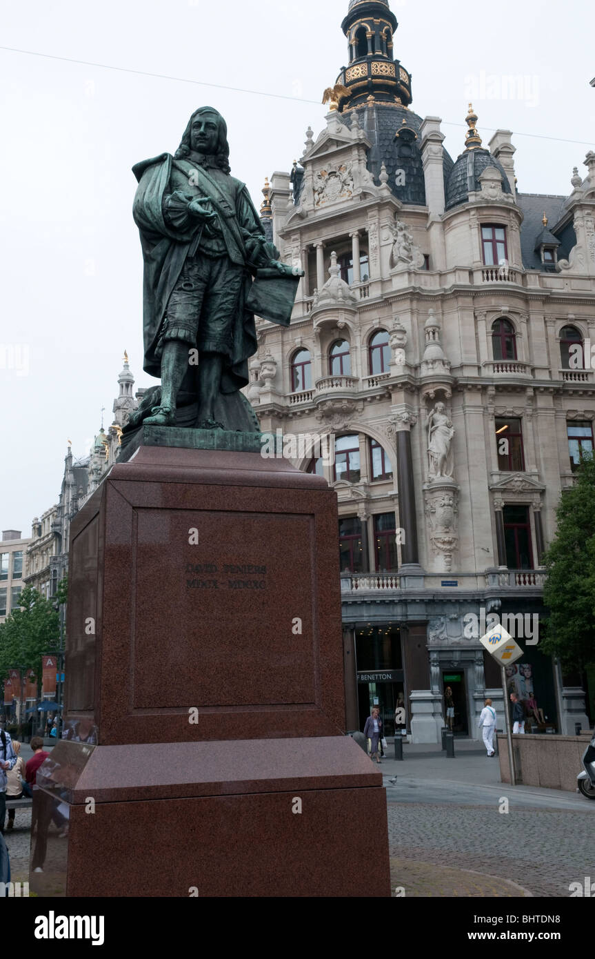 David Teniers Statue Antwerp Antwerpen Belgium Europe Stock Photo - Alamy