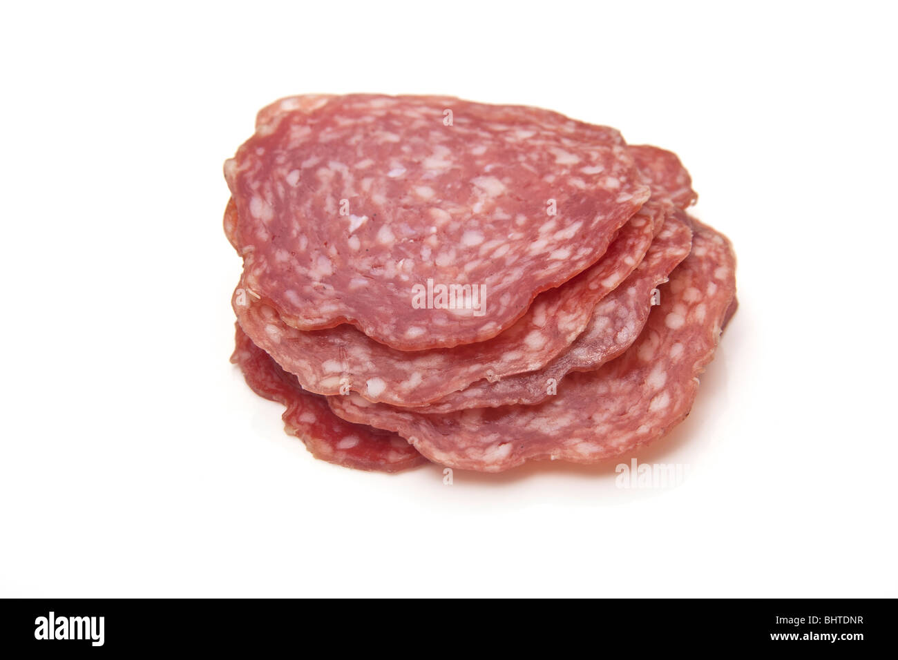 Salami Milano isolated on a white studio background Stock Photo Alamy