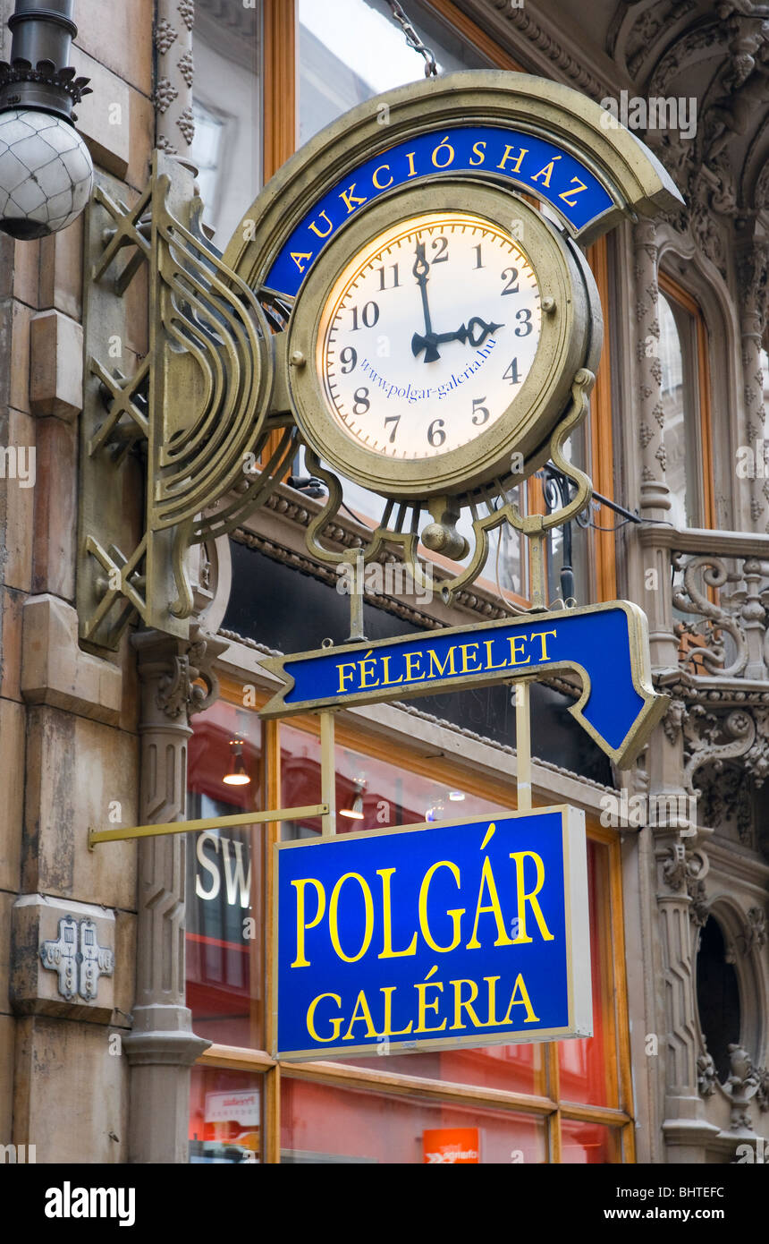 Clock on street budapest hungary hires stock photography and images