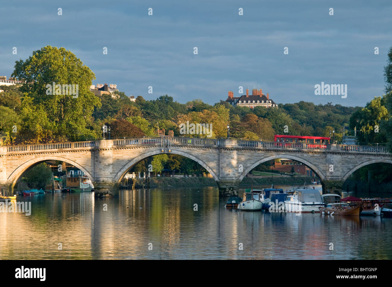 Richmond Bridge in Surrey, UK, captured in a stock photo