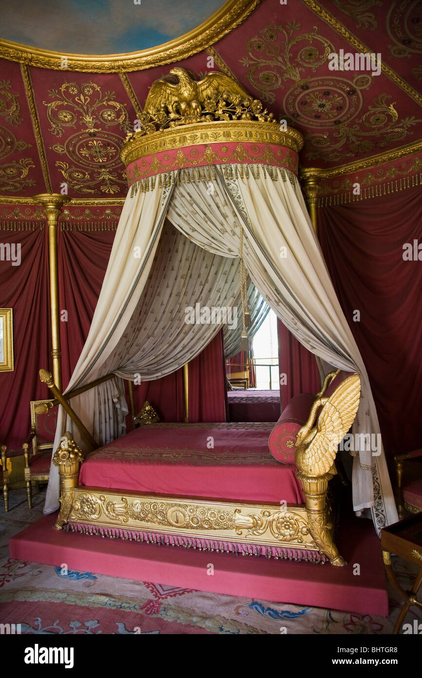Bed where Napoleon slept in Josephine's house, Malmaison, Rueil, Hauts