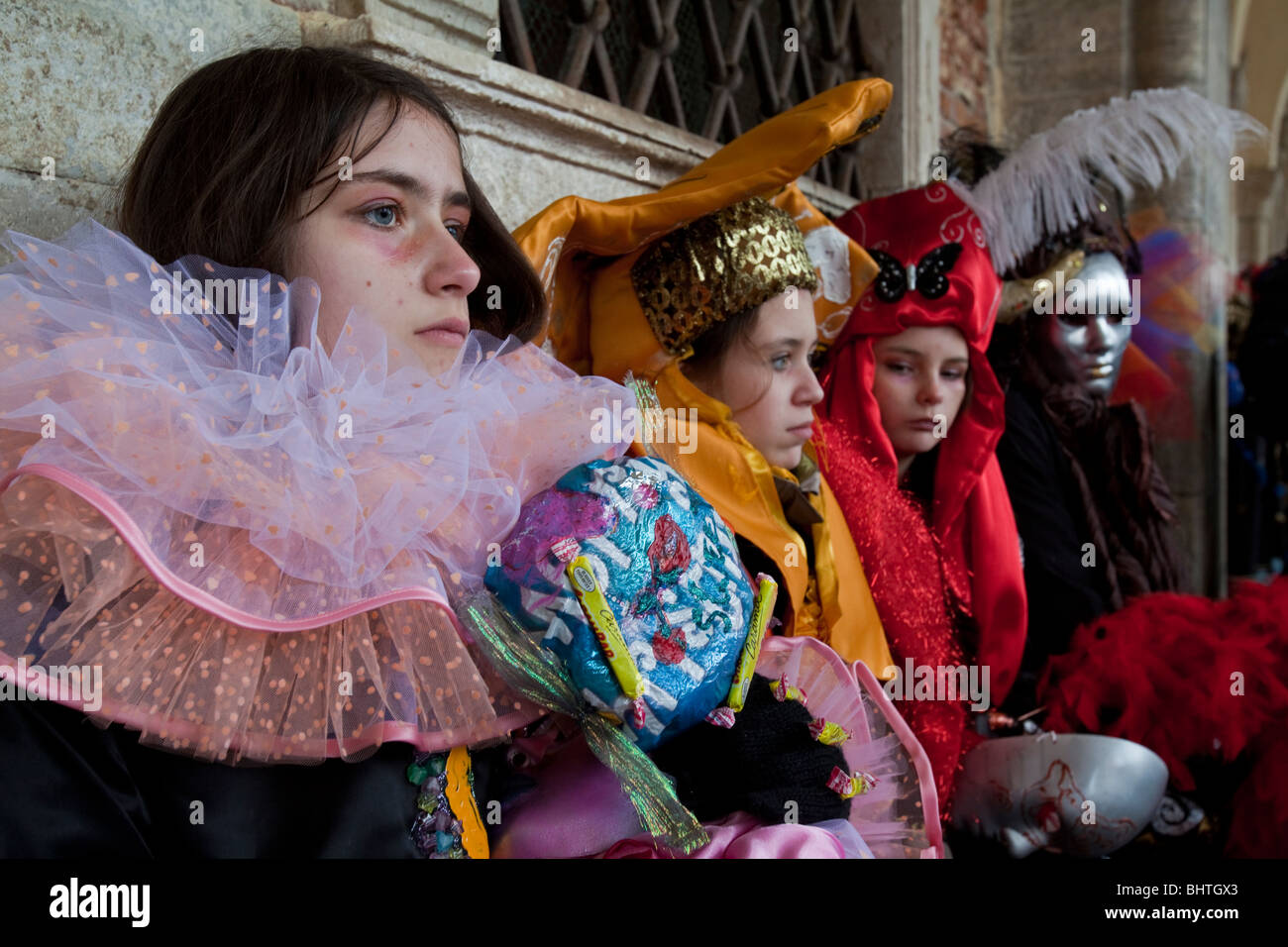 Young Girls in Costume, Venice Carnival 2010, Italy Stock Photo - Alamy