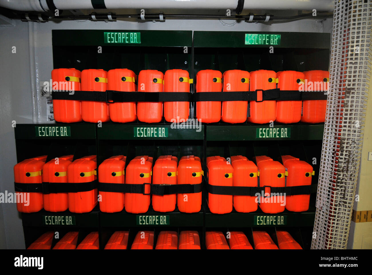 Breathing apparatus for crew members on the Royal Navy assault ship HMS