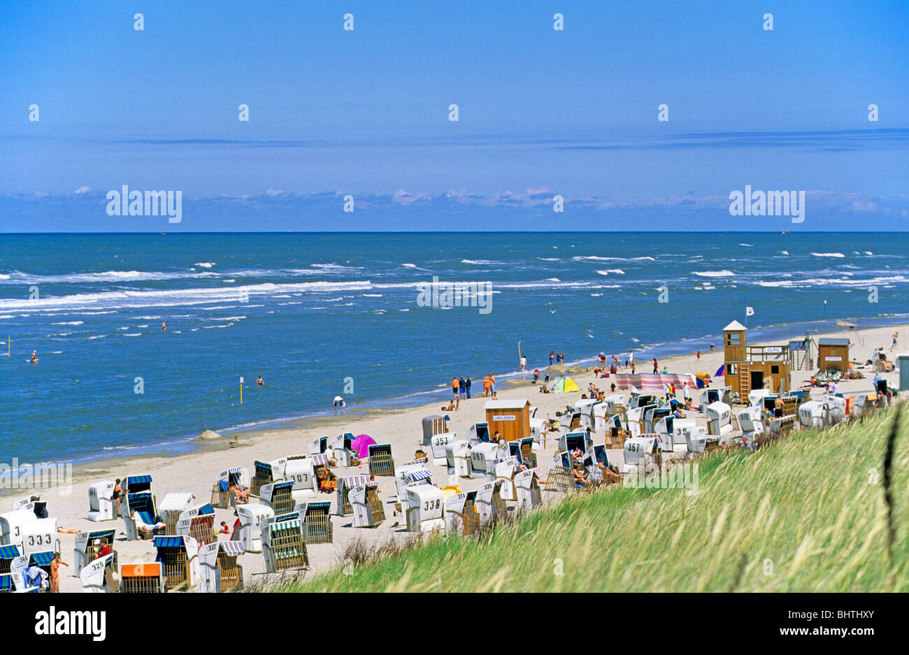 beach on Spiekeroog Island, East Friesland, Lower Saxony, Germany Stock Photo