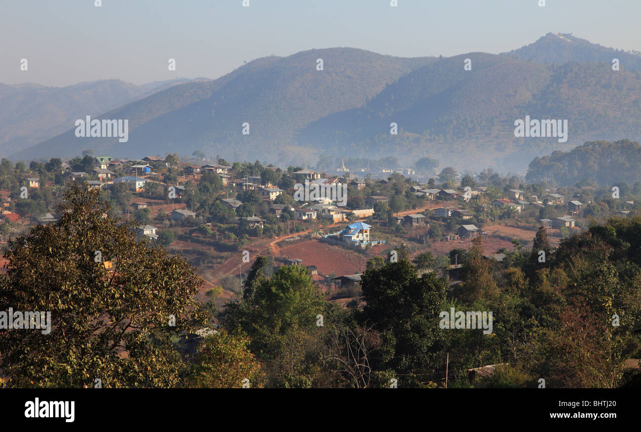 Myanmar, Burma, Kalaw, general view, mountain landscape, Shan State, Stock Photo