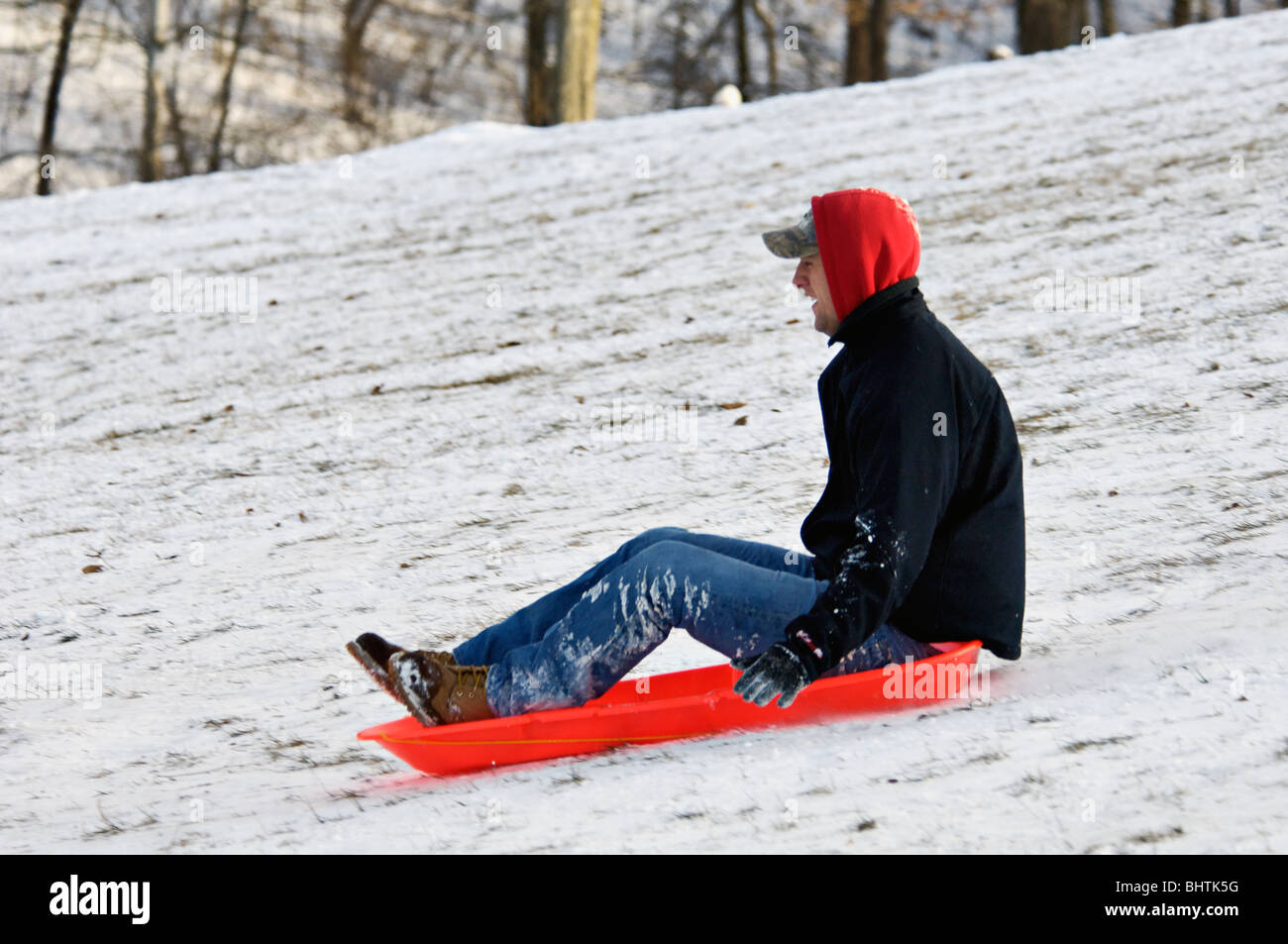 Sledding Down Hill High Resolution Stock Photography And Images Alamy