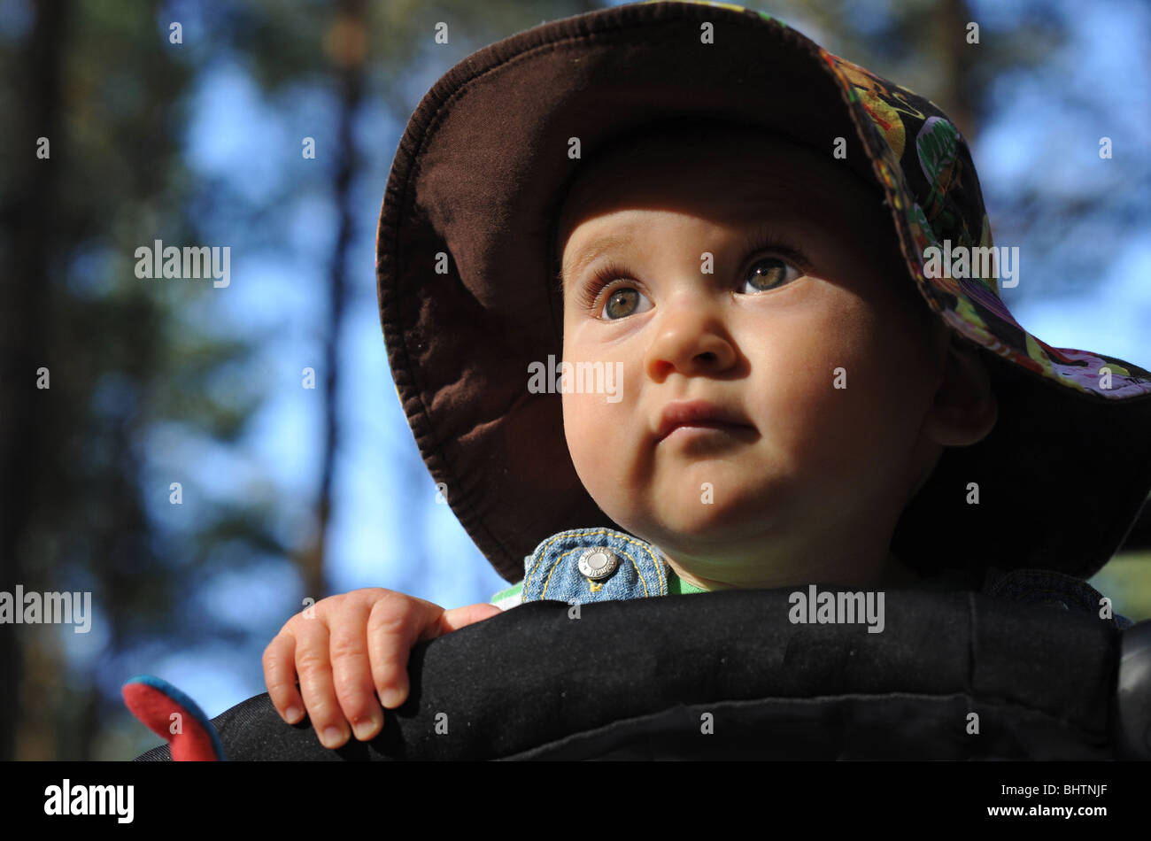 BABY WEARING A HAT Stock Photo Alamy
