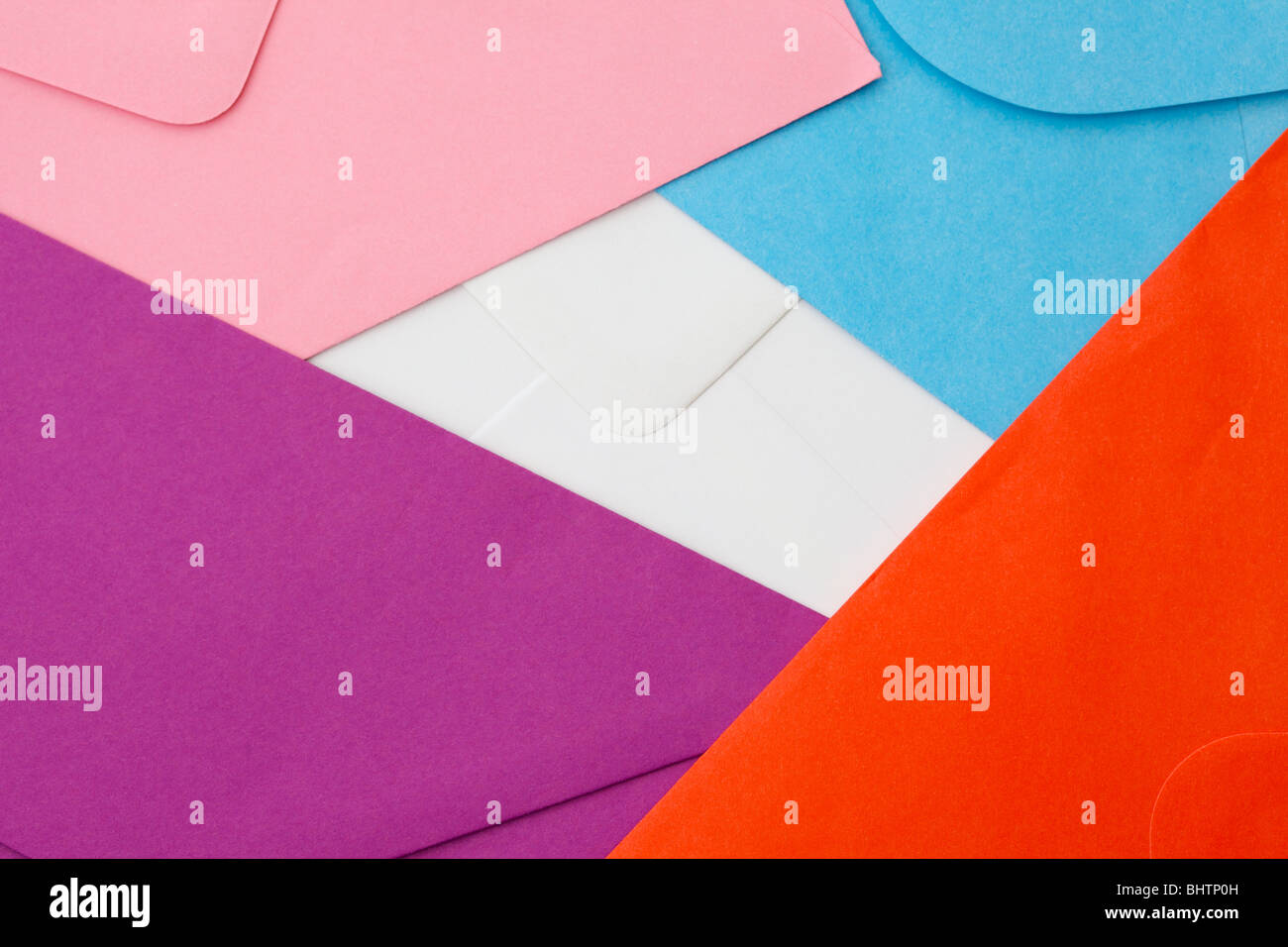 close up of different colored paper envelopes Stock Photo Alamy
