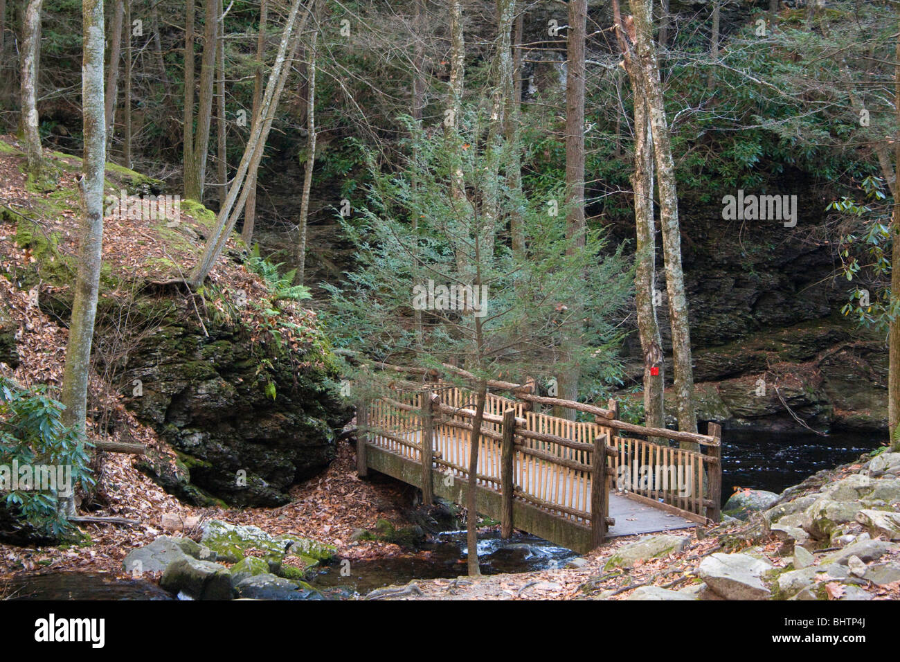 A footbridge improves access in the Lower of the Delaware Water