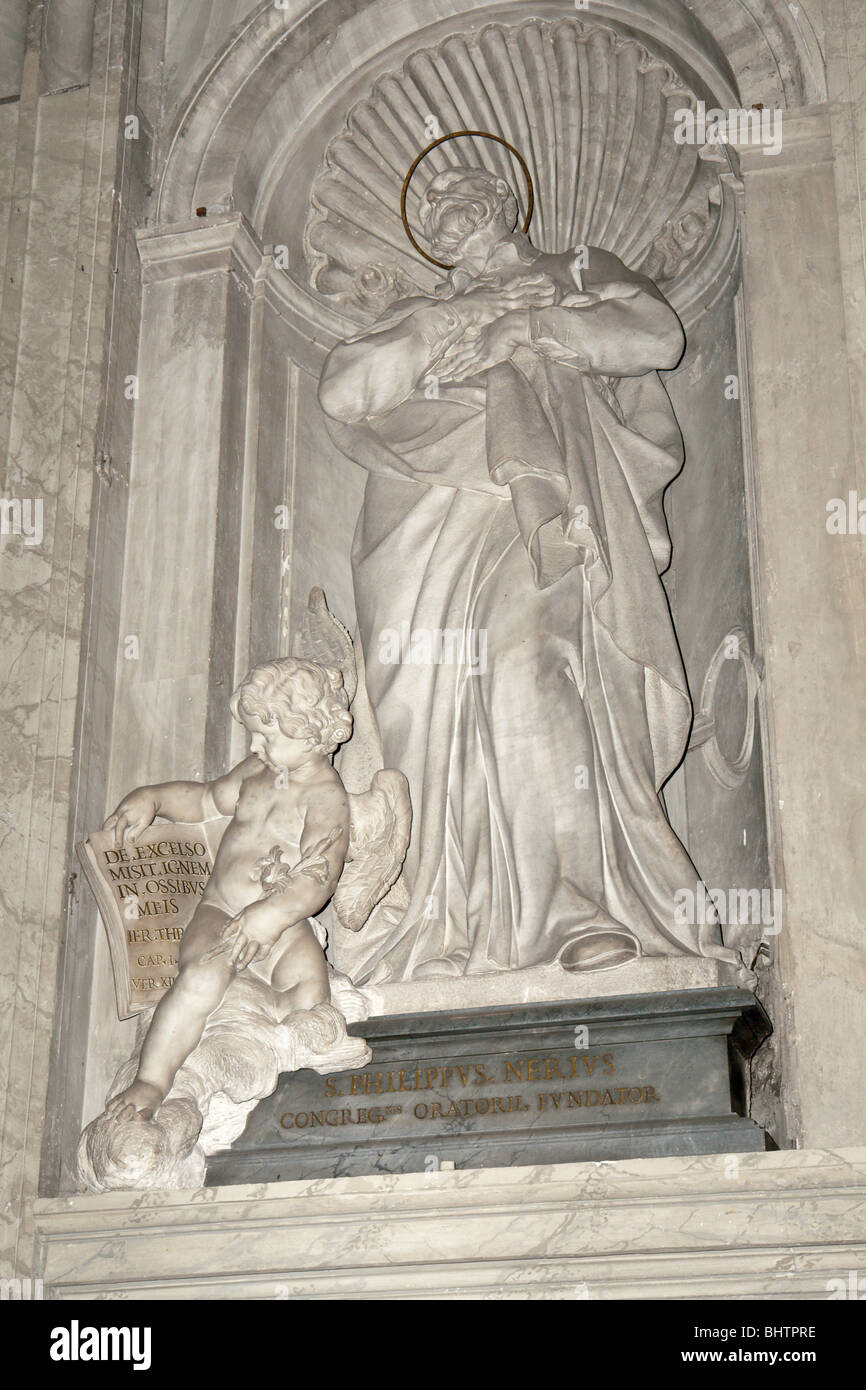 Statue of Saint Philip Neri inside Saint Peter's basilica in the