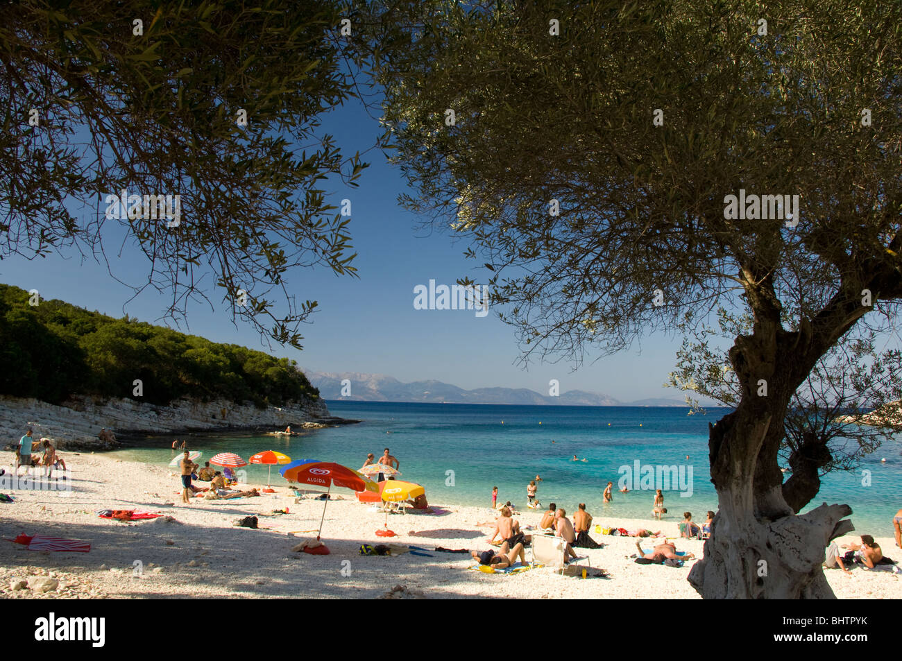 Emblisi Beach north of Fiskardo; Kefalonia, The Ionian Islands, Greece Stock Photo