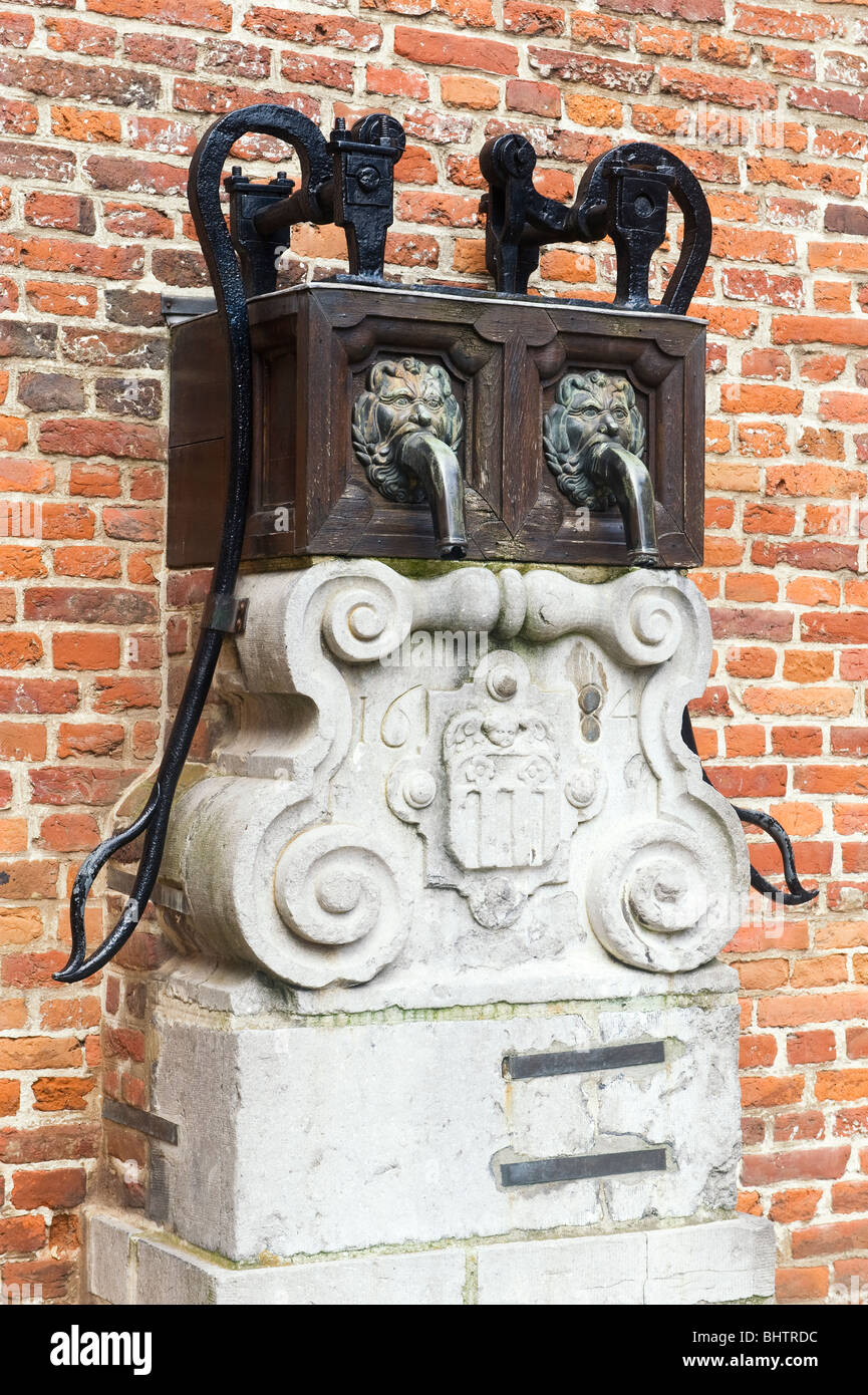 Large beguinage of Leuven, Manual water pump, Belgium Stock Photo