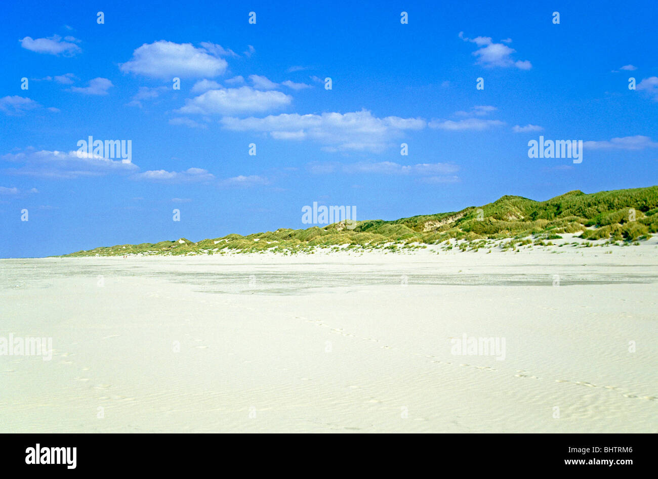 beach and sand dunes on Juist Island, East Friesland, Lower Saxony, Germany Stock Photo