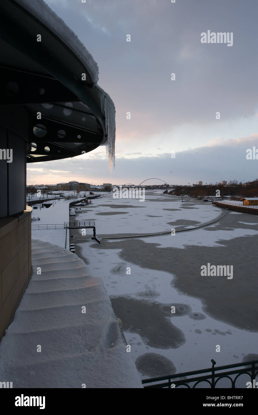 Frozen River Tees from the Tees Barrage Stock Photo - Alamy