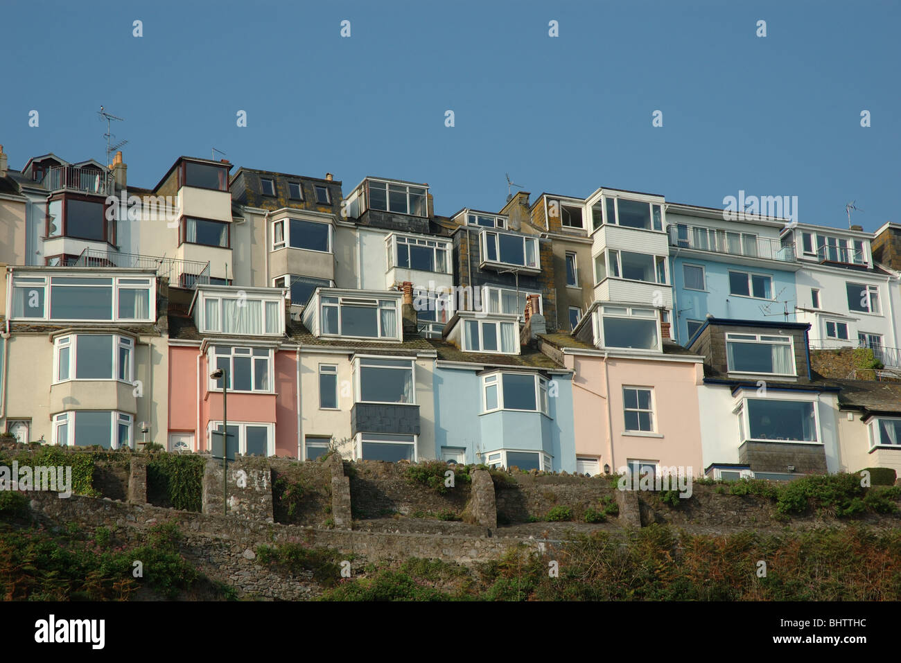 holiday accommodation, Brixham, Devon, England, UK Stock Photo