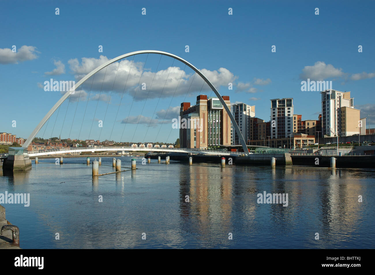 the Millenium Bridge and Baltic Centre, Gateshead, Tyne and Wear, England, UK Stock Photo