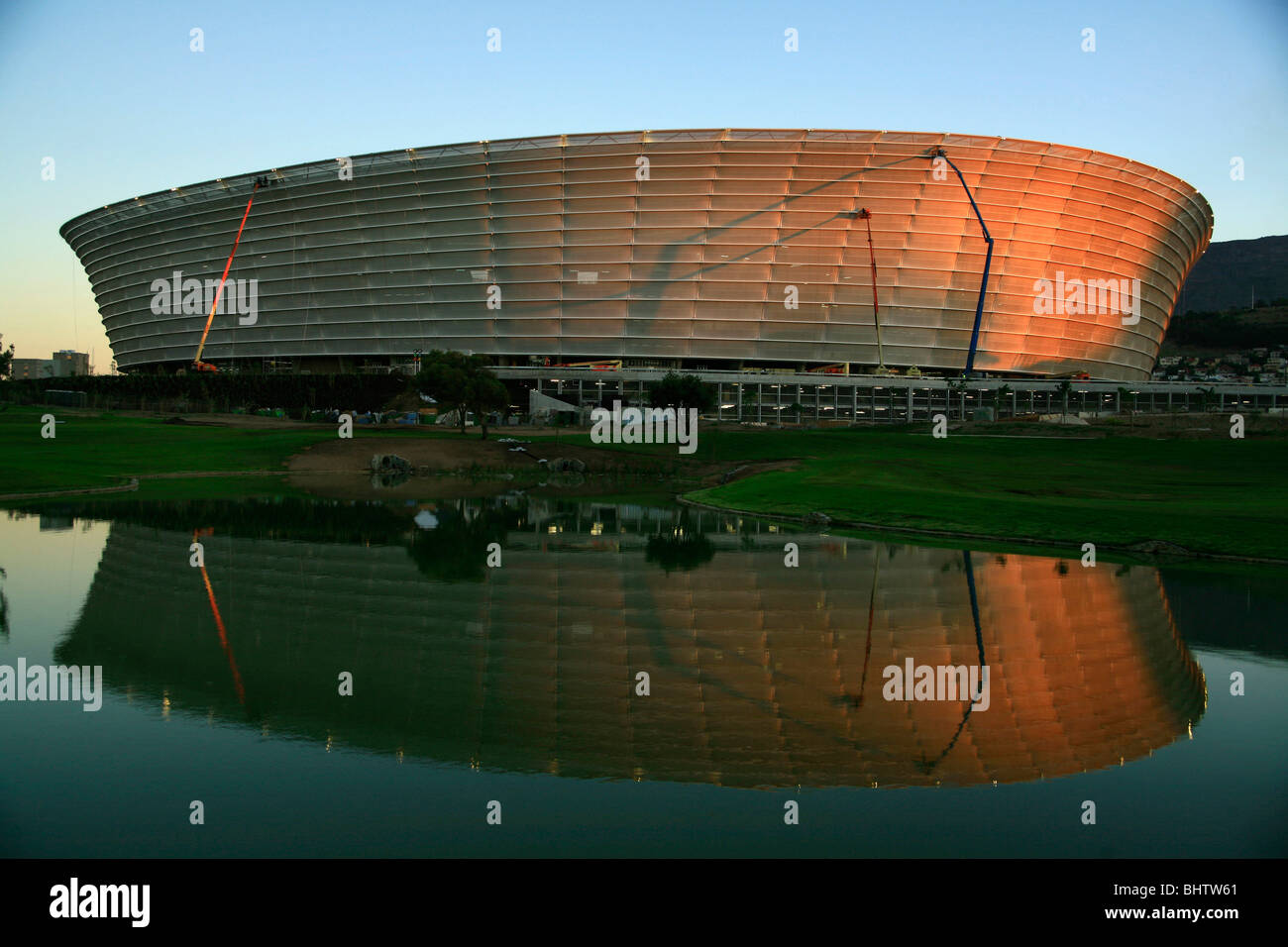 Football arena cape town venue fifa golden cherry picker reflection hi