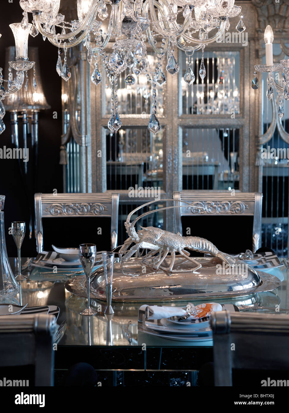 Elegantly appointed dining room in a loft in Dubai Stock Photo Alamy