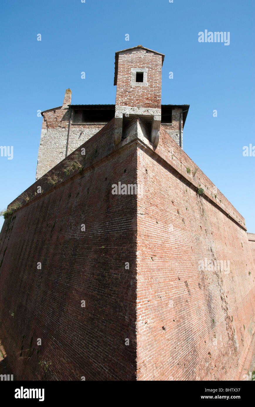 Walls of the Medici Fortress in the town of Grosseto, Italy Stock Photo
