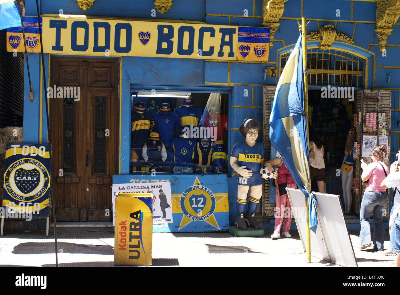 Boca Juniors fan shop in La Boca, Buenos Aires, Argentina Stock Photo