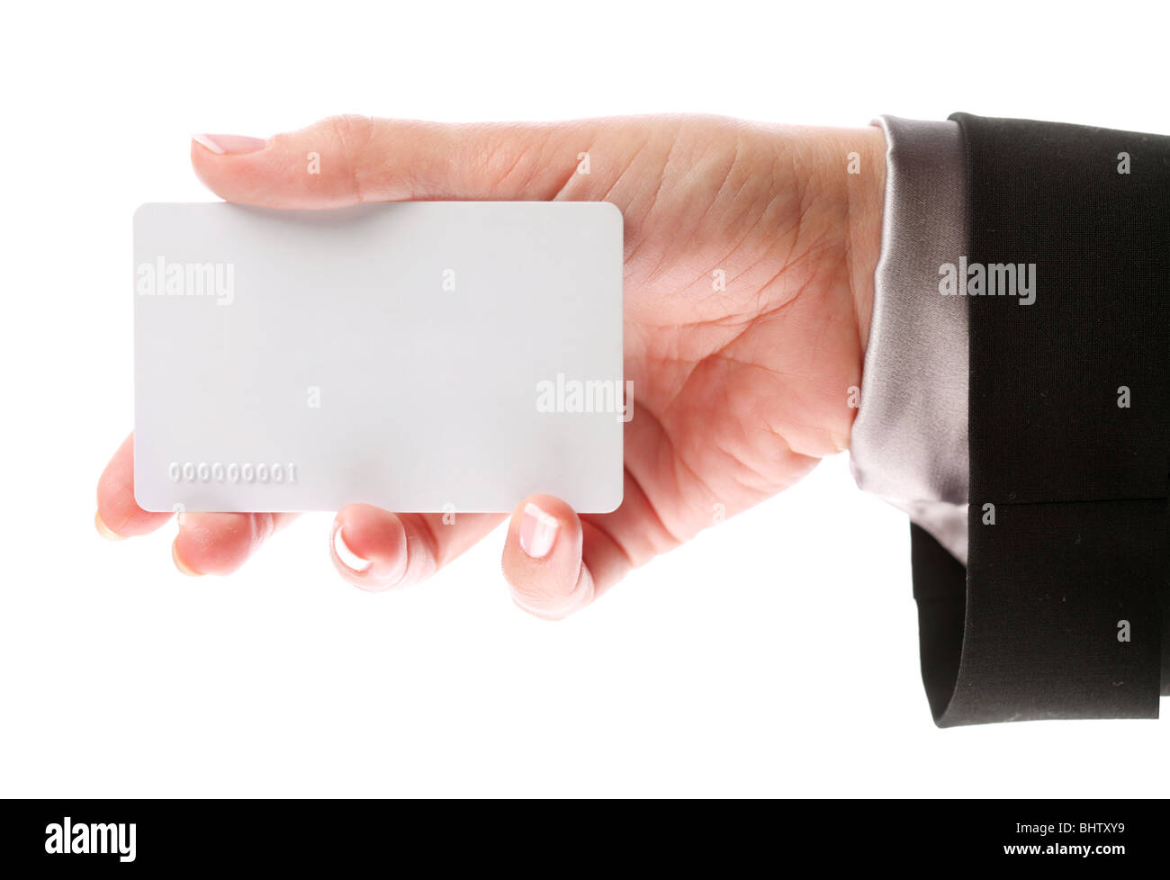 Credit card in woman hand Stock Photo