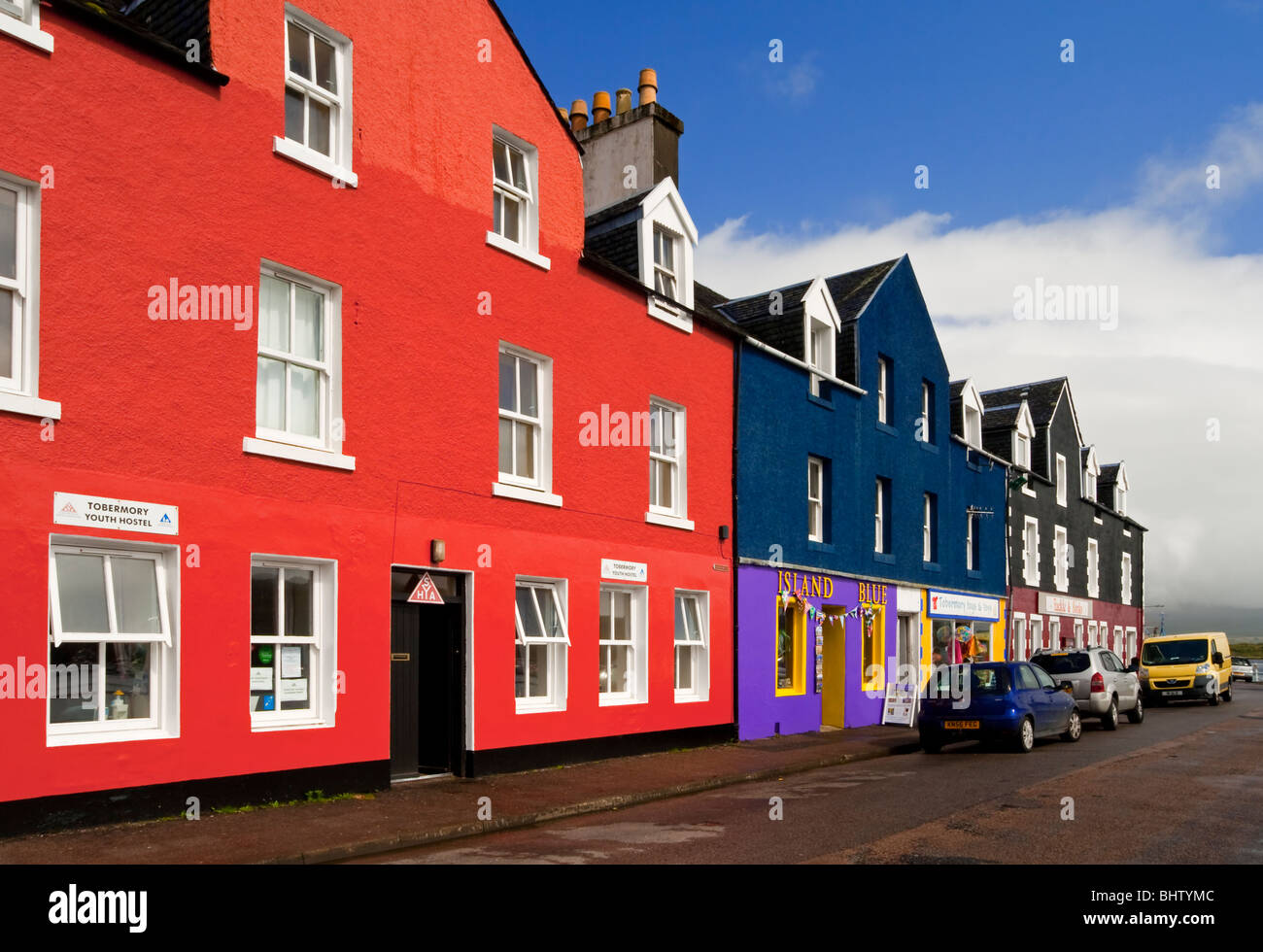 Brightly painted houses in the village of Tobermory on the Isle of Mull