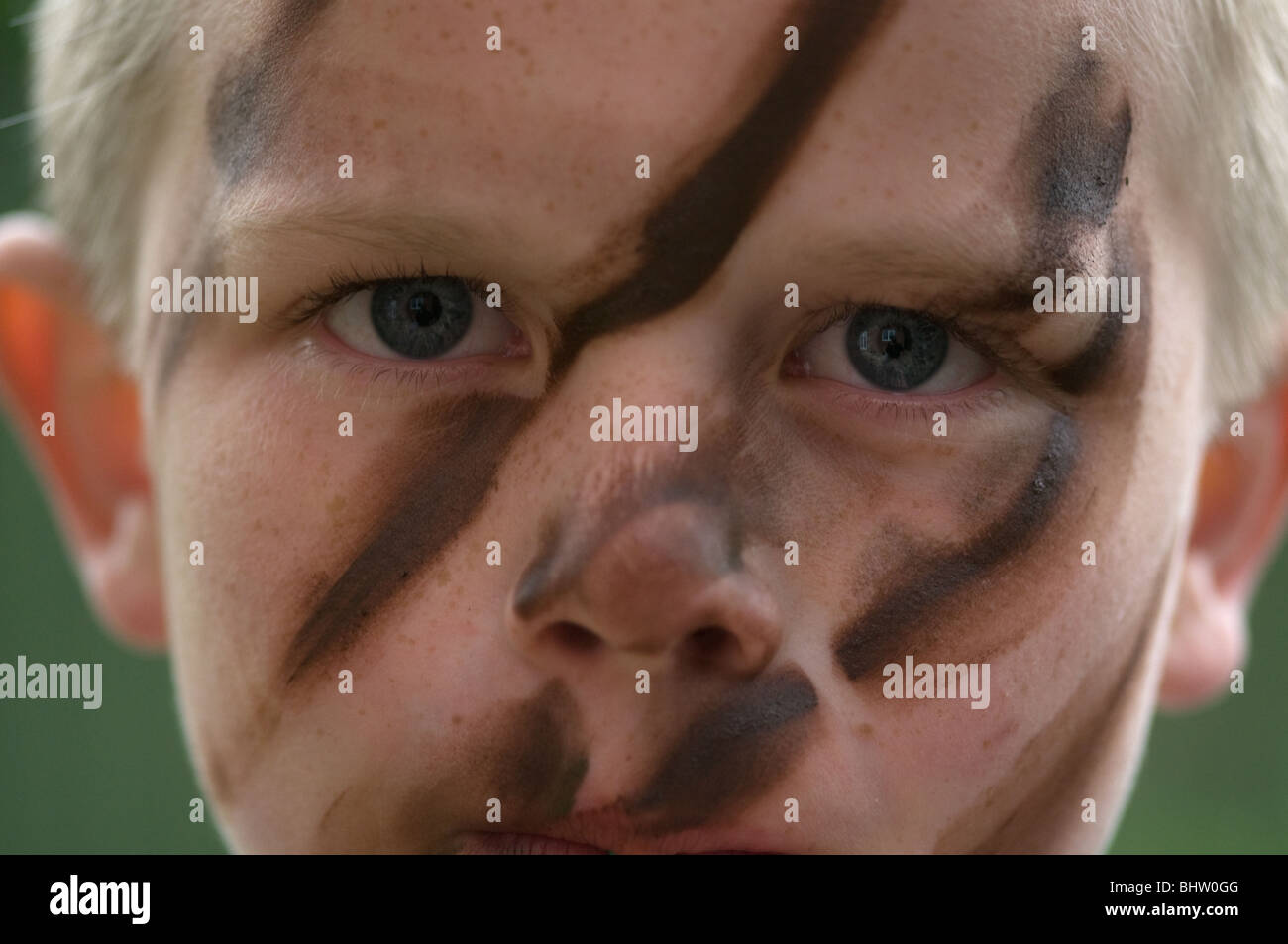 Boy Wearing Cam Cream Stock Photo