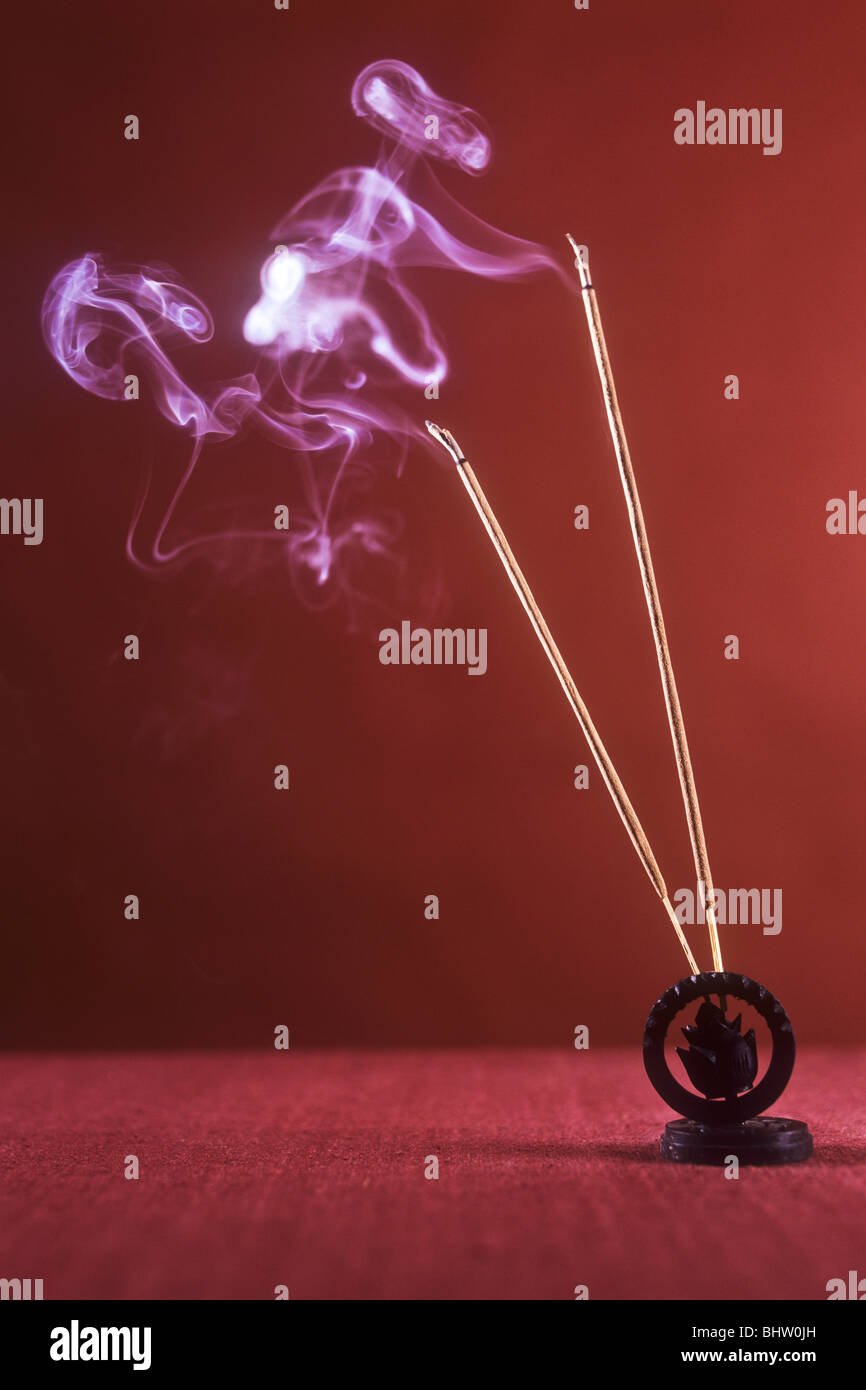 Burning Incense Sticks Stock Photo Alamy