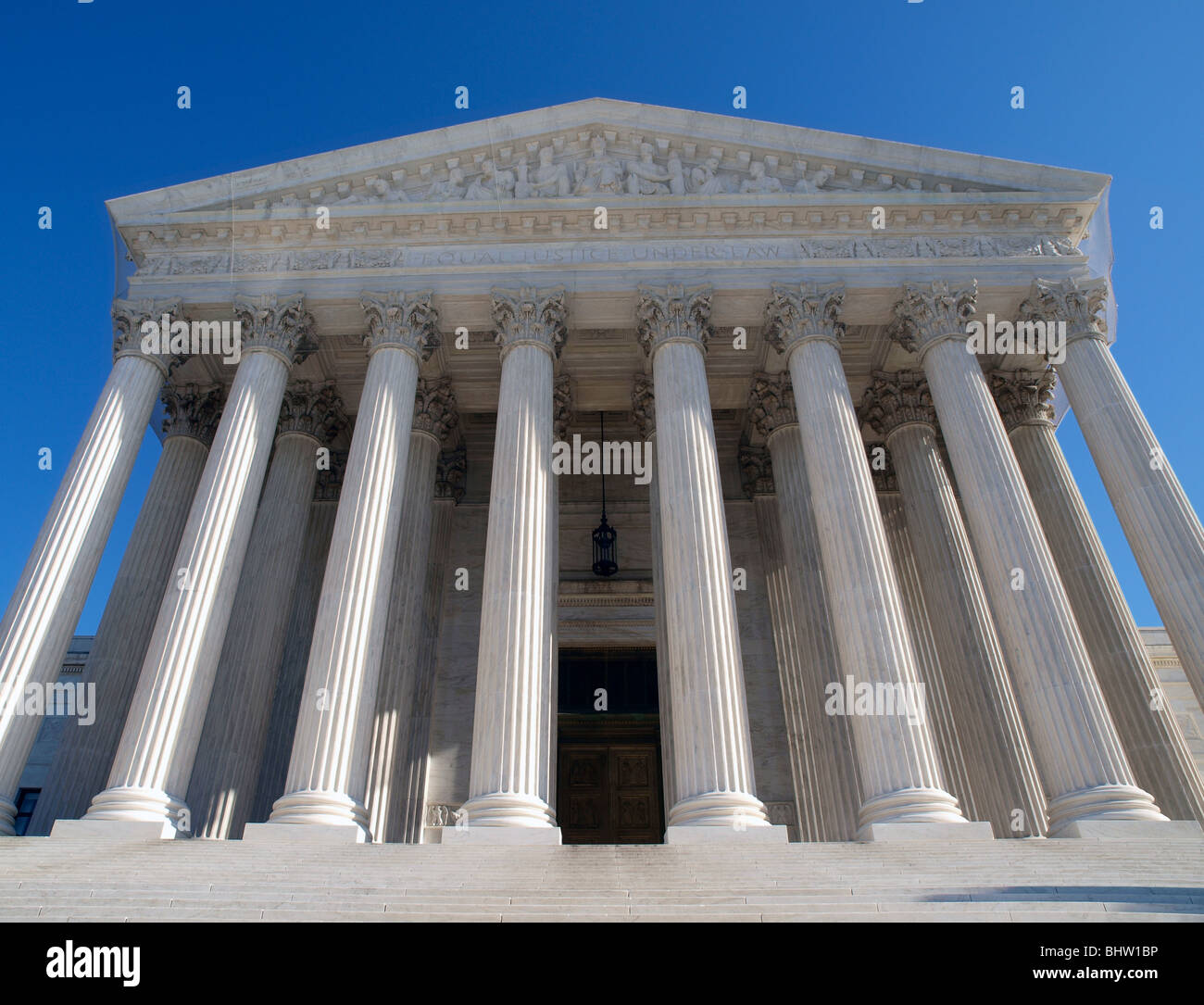 Historic Supreme Court building in Washington DC. Stock Photo