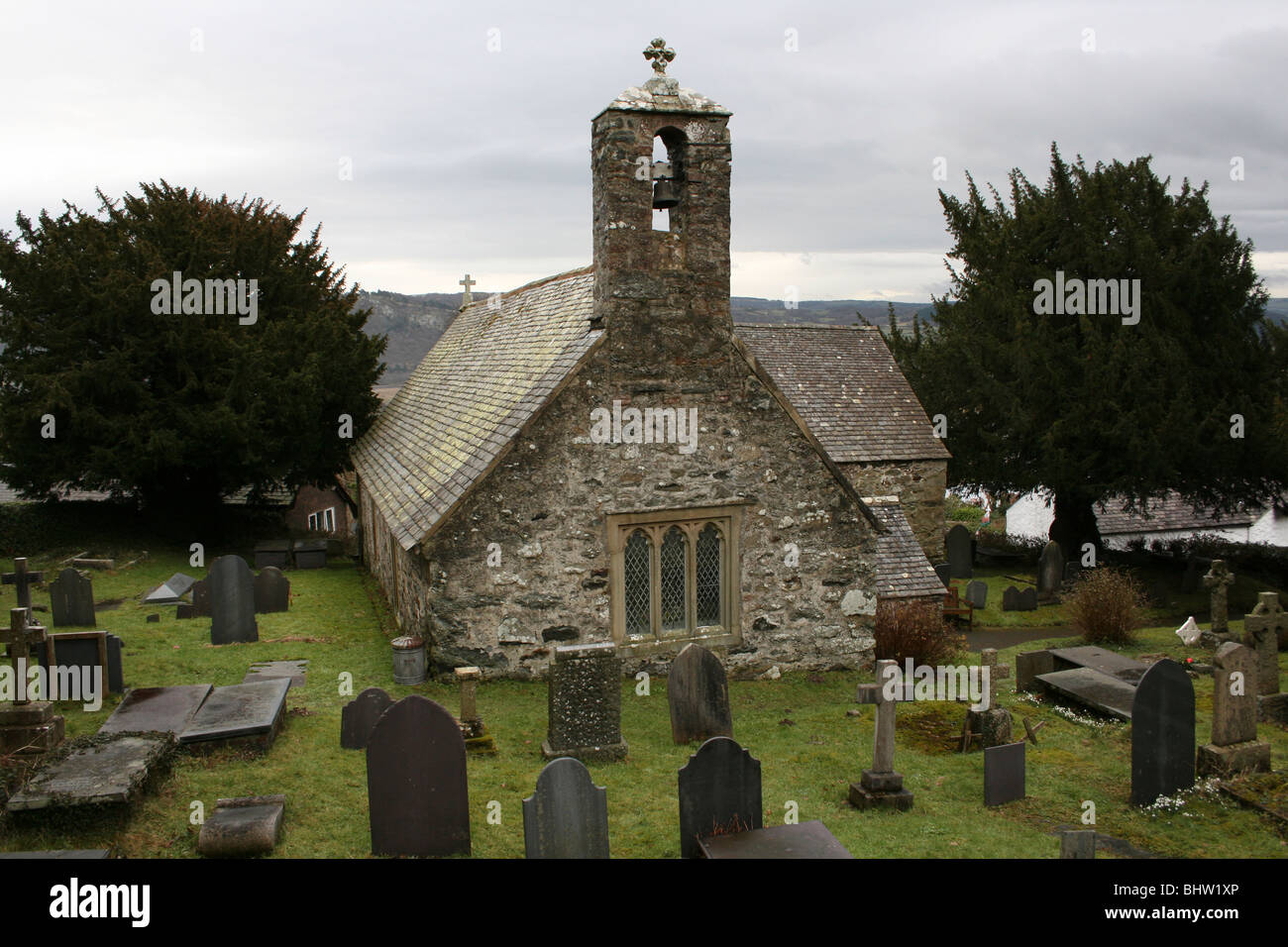 St Peter's Church, Llanbedry-y-Cenin, Conwy, Wales Stock Photo