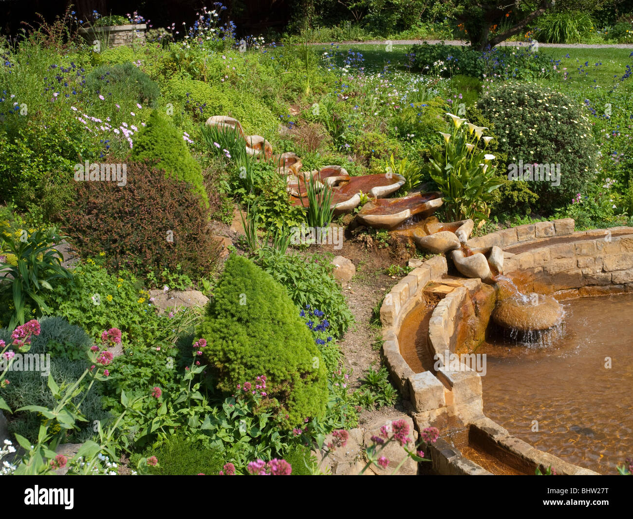 The Chalice Well Gardens in Glastonbury, Somerset England UK Stock
