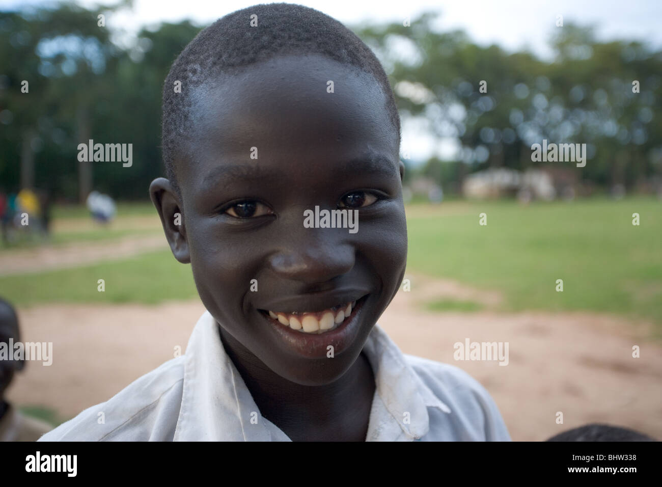 Portrait of a smiling boy in Uganda, Africa Stock Photo