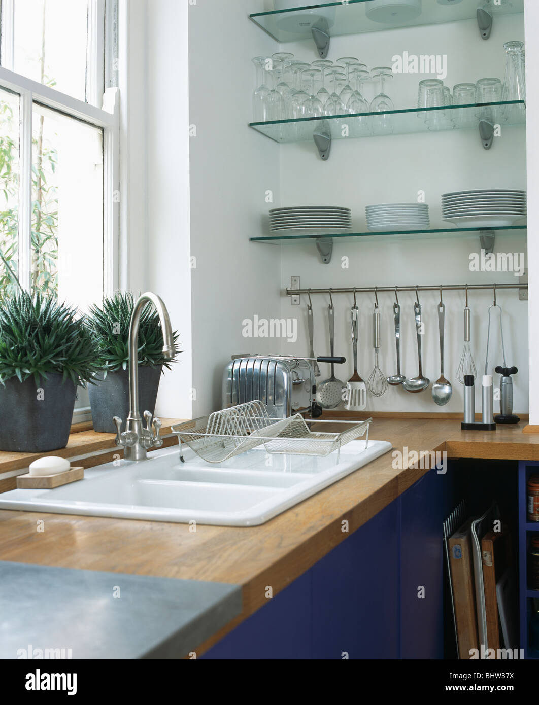 Glass Shelves In Kitchen High Resolution Stock Photography and Images -  Alamy