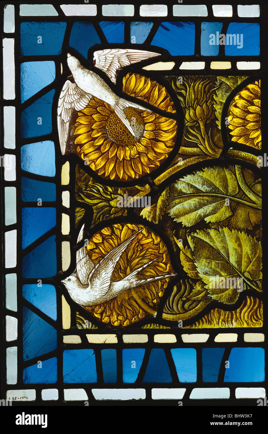 Stained glass panel, by Selwyn Image. Lancaster, England, late 19th