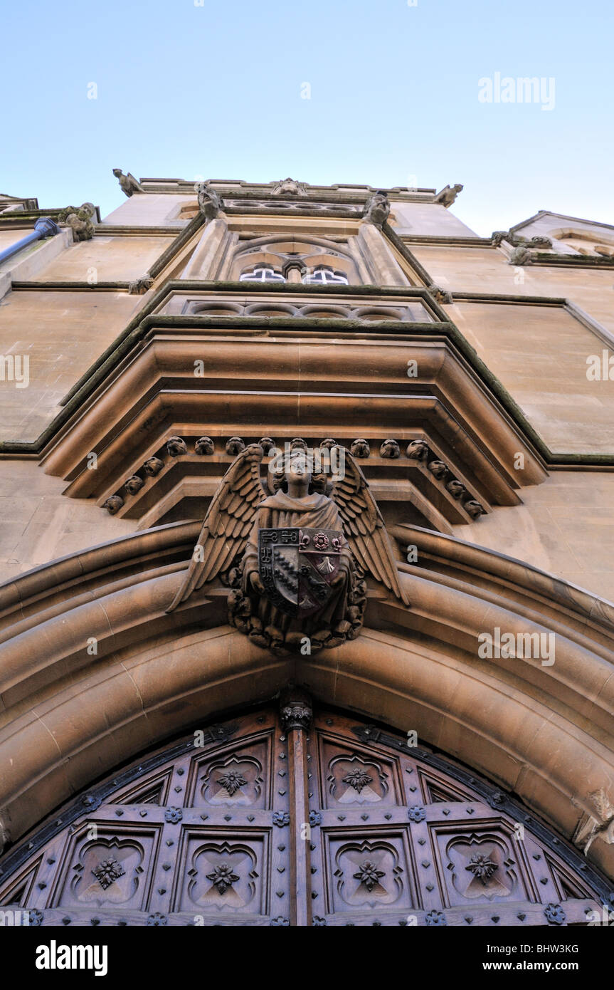 Doorway and fascia of the Exeter College Chapel, Oxford, England. Stock Photo