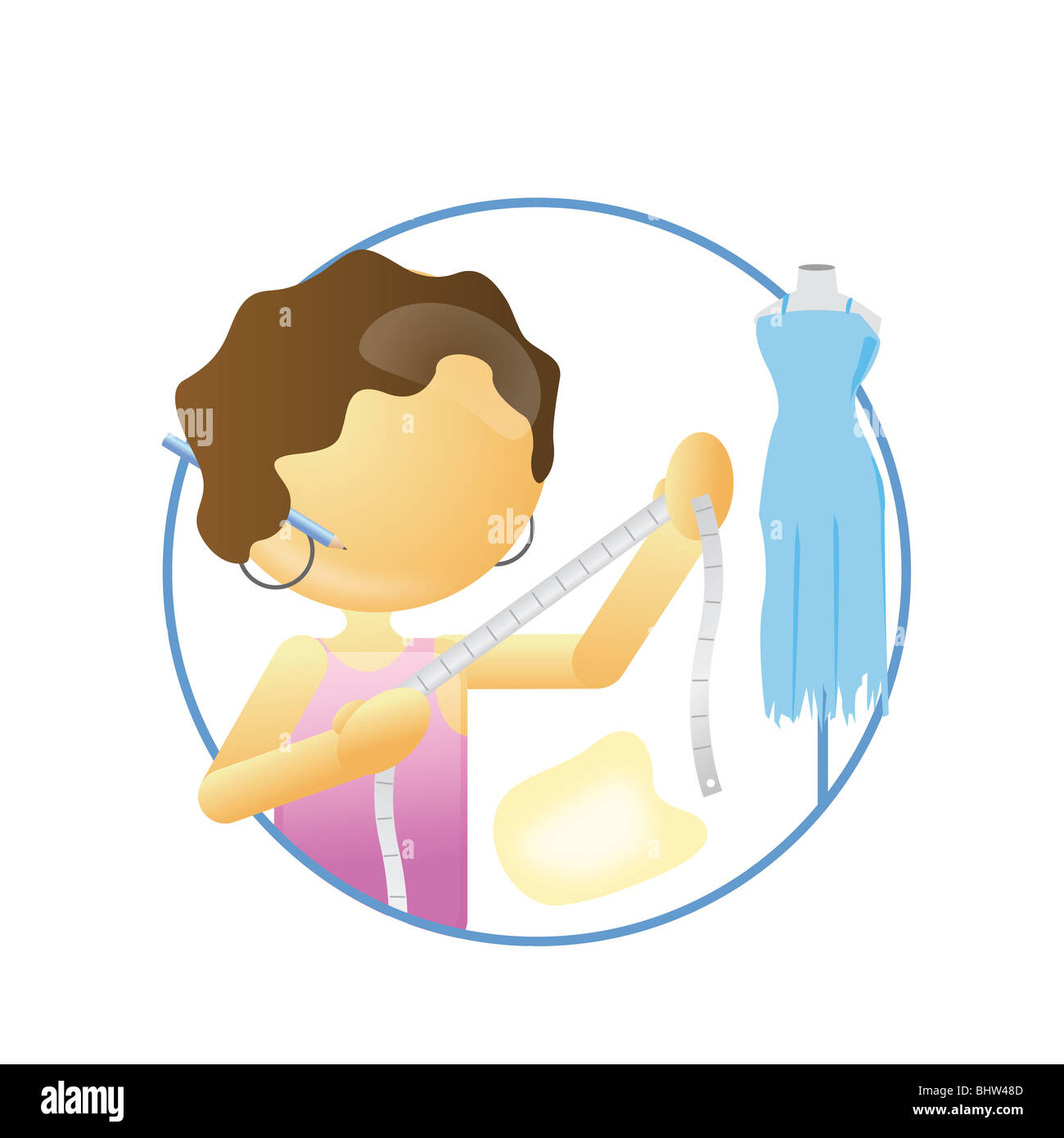 fashion designer with tape in hand Stock Photo Alamy