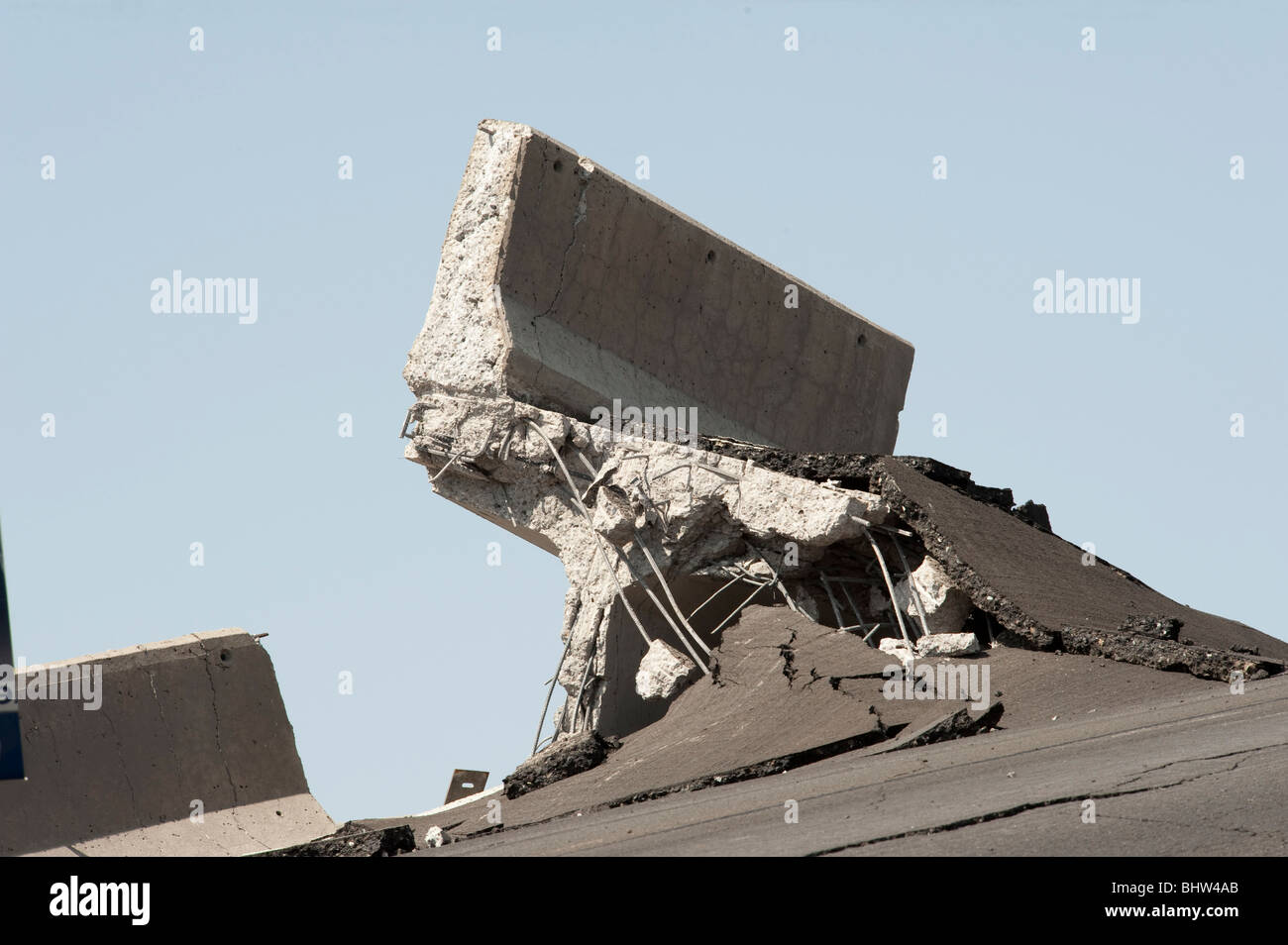 Collapsed Higway, Americo Vespucio Norte. Stock Photo